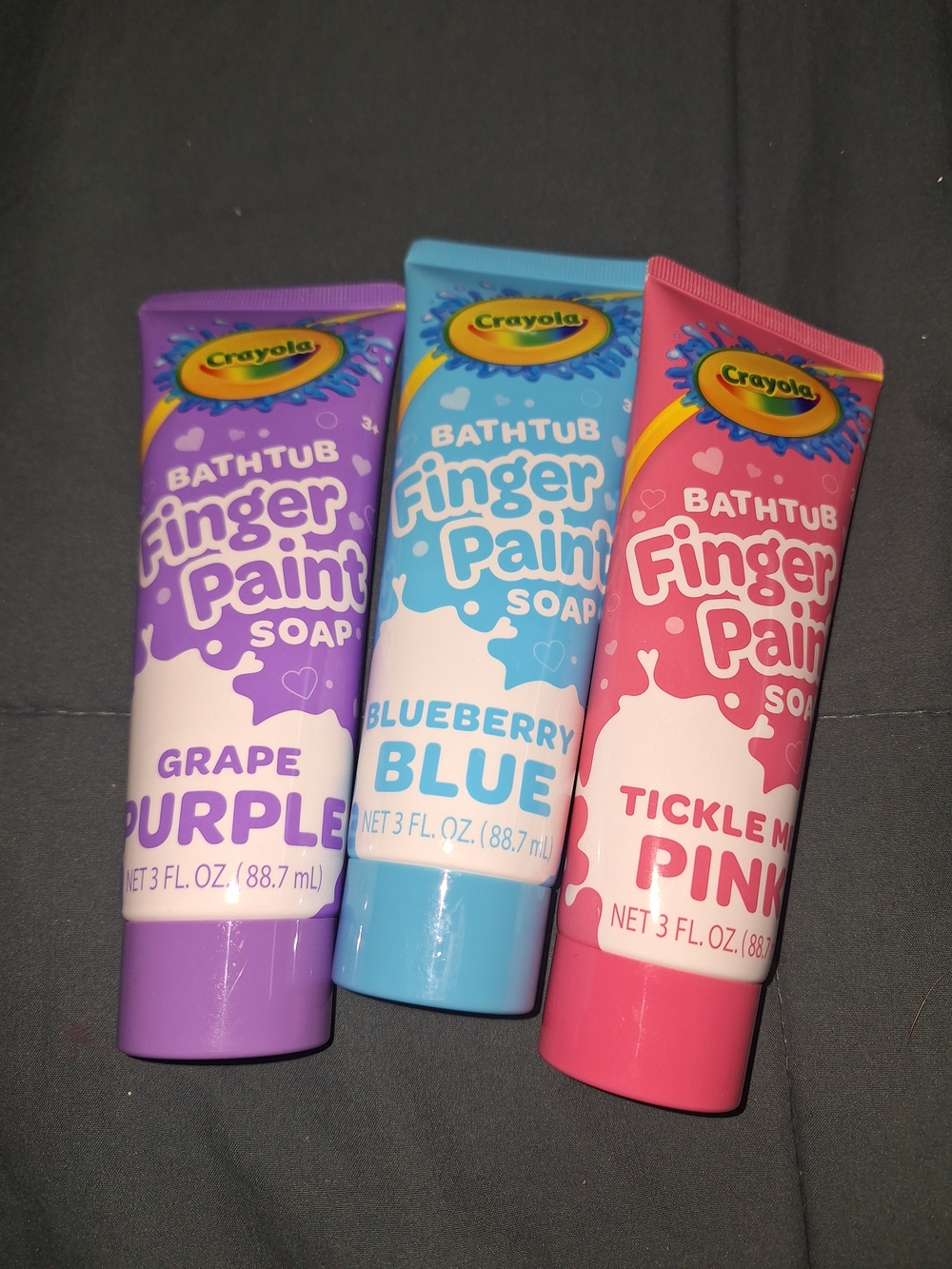 Crayola Bathtub Finger Paint Soap - Purple, Blue, Pink Trio